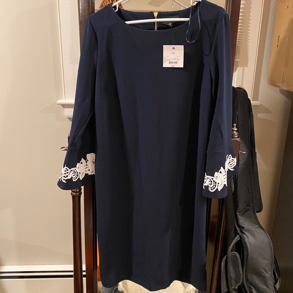 Blue knee length dress
